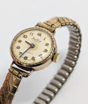 A vintage ladies 9ct gold watch, case only