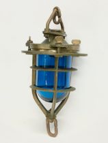 A vintage heavy brass bulkhead ships convoy light. C.B. LTD. 1950. 36cm