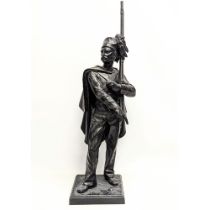 A large 19th century spelter soldier. 67.5cm