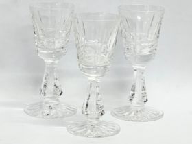 A set of 3 Waterford Crystal ‘Kylemore’ port glasses. 10cm