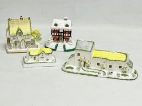 A collection of Coalport pottery houses. The Farmhouse 20cm. The Master’s House 11x10.5cm. Limited