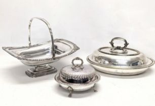 A good quality 3 piece ornate early 20th century silver plate dinnerware. Including Thomas Wilkinson