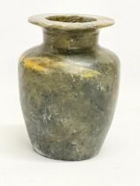 A vintage Egyptian style Alabaster vase. 12x14cm