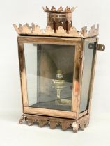 A 19th century style copper wall mounted lantern. 24x13x37.5cm