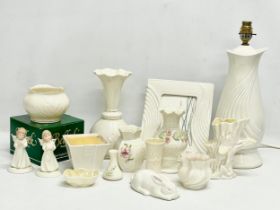 A collection of Belleek pottery.