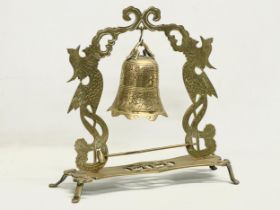 A late 19th century Chinese brass temple bell. 25x26cm