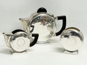 A good quality early 20th century Art Deco 3 piece silver plated tea service.