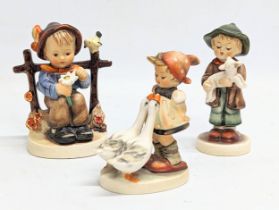 3 Goebel Pottery figures. Largest measures 12cm