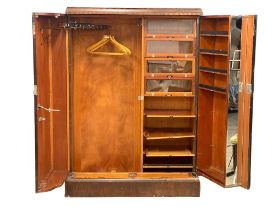 A large vintage gents fitted wardrobe. 126x52x175cm