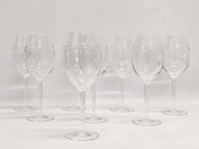 A set of 8 Waterford John Rocha Crystal wine glasses. 24cm