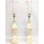 A pair of large vintage marble table lamps. 70cm