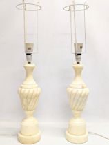 A pair of large vintage marble table lamps. 70cm