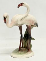 A vintage Wein Keramos Austrian porcelain flamingos figurine. 22cm