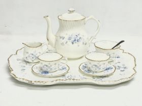 A late 19th century Dunn & Bennett ‘Avondale’ tea service for 2. Circa 1886-1891. Tray measures