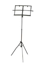 An early 20th century painted brass telescopic music stand. 130cm