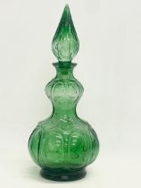 A 1960’s Mid Century Italian Empoli Glass Genie decanter. 35.5cm.