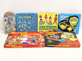 A collection of vintage Spear's Games, with a Wool Craft Compendium by Good Time Toys.