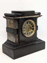 An Victorian slate mantle clock, Londonderry maker. 31.5x16.5x32cm