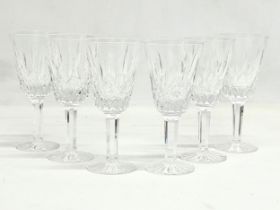 A set of 6 Tyrone Crystal ‘Roses’ wine glasses. 16cm