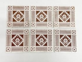 A set of 6 Minton’s China Works tiles. 15.5x15.5cm