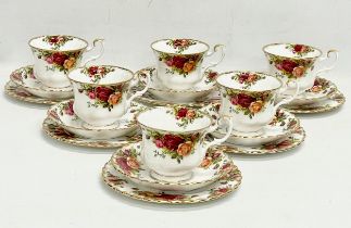 An 18 piece Royal Albert ‘Old Country Roses’ tea set. 6 sandwich plates, 6 saucers, 6 cups.