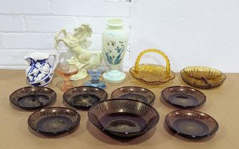 A sundry lot including glassware and pottery.