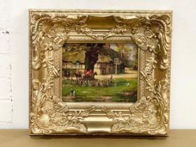 An ornate gilt framed print. 45x40cm