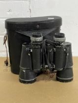 A pair of vintage Eikow Air Port binoculars in case.