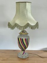 A large vintage Porcelain De Paris lamp. 75cm