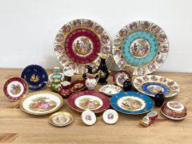 A quantity of Royal Vienna porcelain. Including Limoges etc.