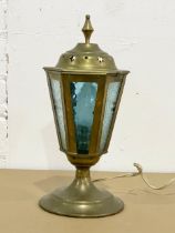 A vintage brass lantern lamp. 28cm