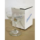 A vintage Babycham cocktail glass in box.