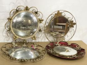 4 vintage mirrors. 43cm