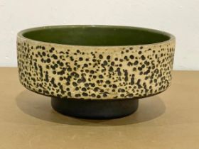 A Mid Century glazed pottery bowl. 17.5x8.5cm