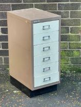 A Bisley multi drawer filing cabinet. 28x41x67.5cm