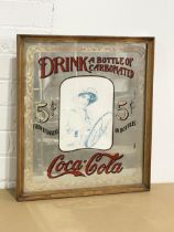 A Coca Cola advertising mirror. 42x46.5cm