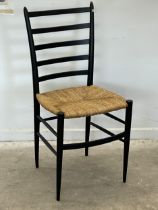A ‘Spinetto’ style dining chair with rush seat in the manner of Chiavari.