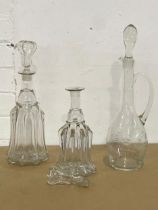 3 vintage decanters. Largest 40cm