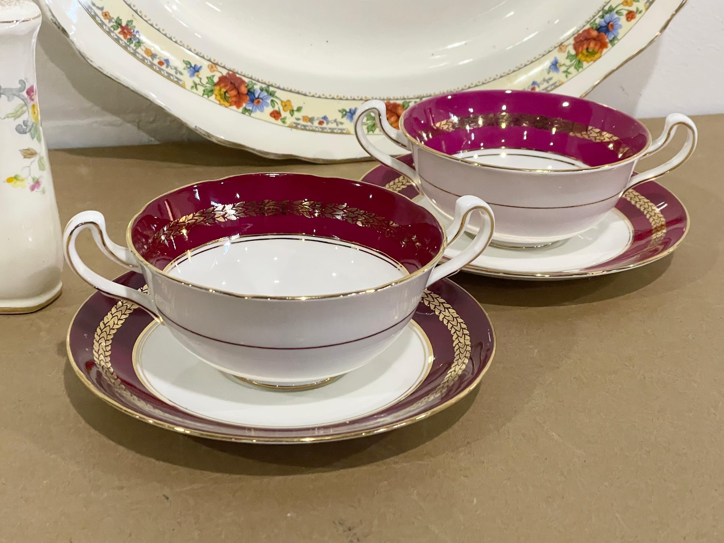 A collection of pottery. Including a large Victorian cheese dish. A Coronaware platter and 2 Royal - Image 5 of 6