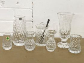 A collection of Irish crystal, including a small Waterford vase