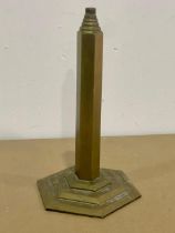 An early 20th century Art Deco heavy brass table lamp base. 12x23cm