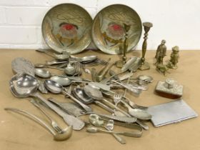 A quantity of silver plate and brassware .