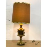 A vintage brass table lamp. 56cm