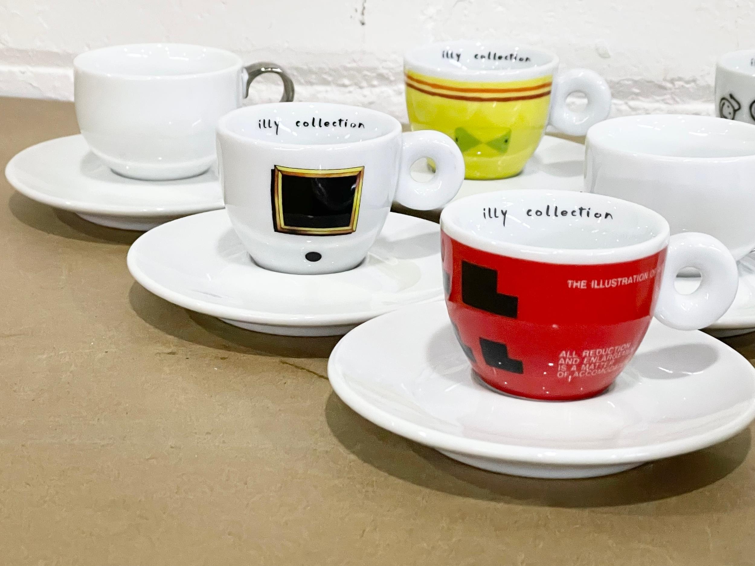 A collection of designer coffee cups and saucers. 11 piece Maxwell Williams coffee set, with a - Image 11 of 11