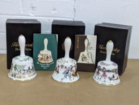 3 Hammersley porcelain bells in boxes.