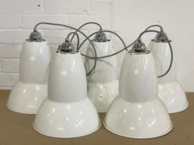 5 industrial style light fittings. Shades measure 32x28cm