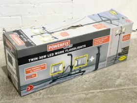 A new Powerfix Twin 30W LED Work Floodlights in box.