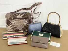 Ladies purses and bags etc. a De Luxe pen, Bailey & Quinn purse, Graffiti purse etc