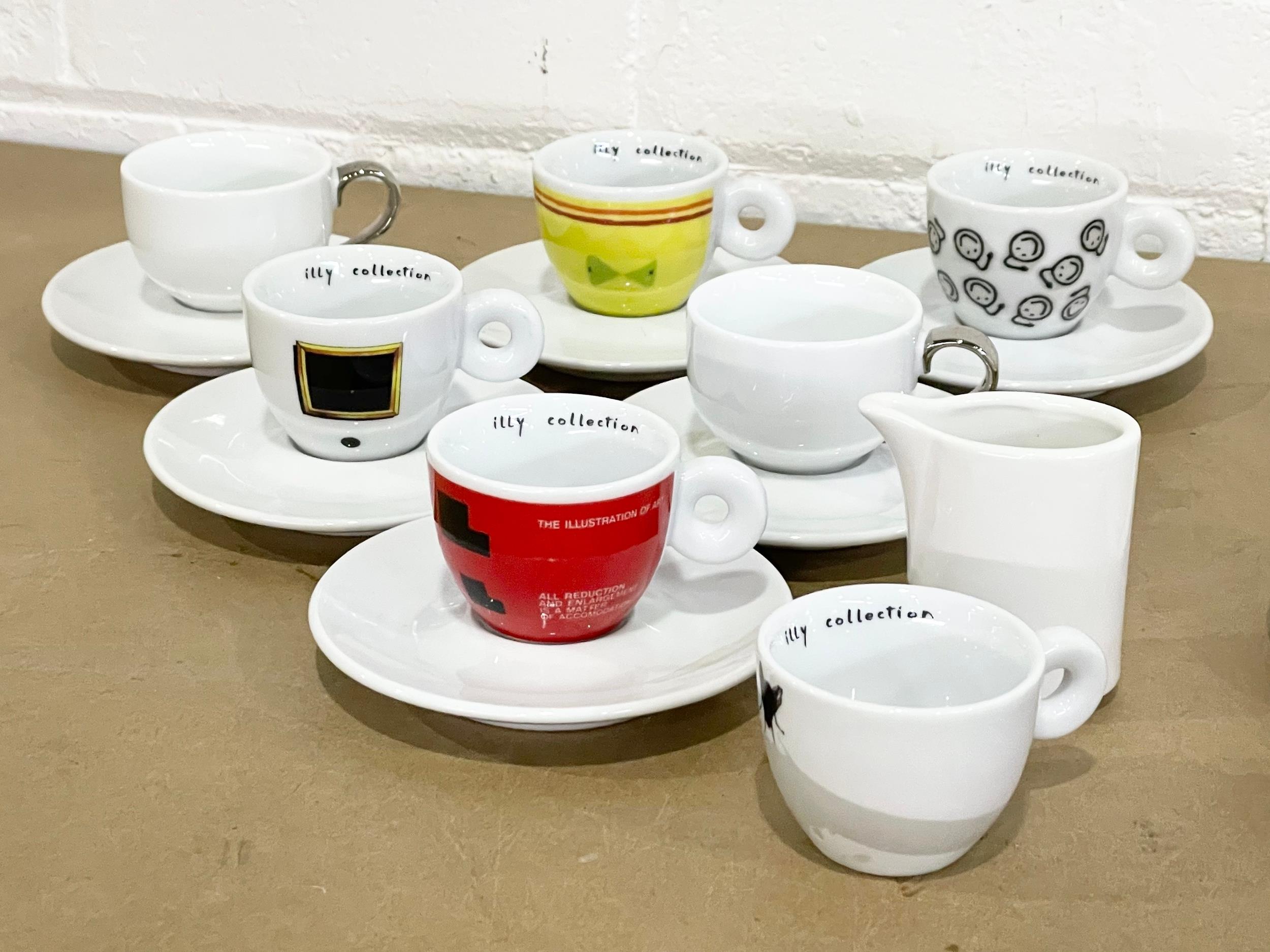 A collection of designer coffee cups and saucers. 11 piece Maxwell Williams coffee set, with a - Image 3 of 11