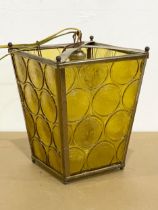 A vintage delight light with amber glass panels. 17x17x21cm